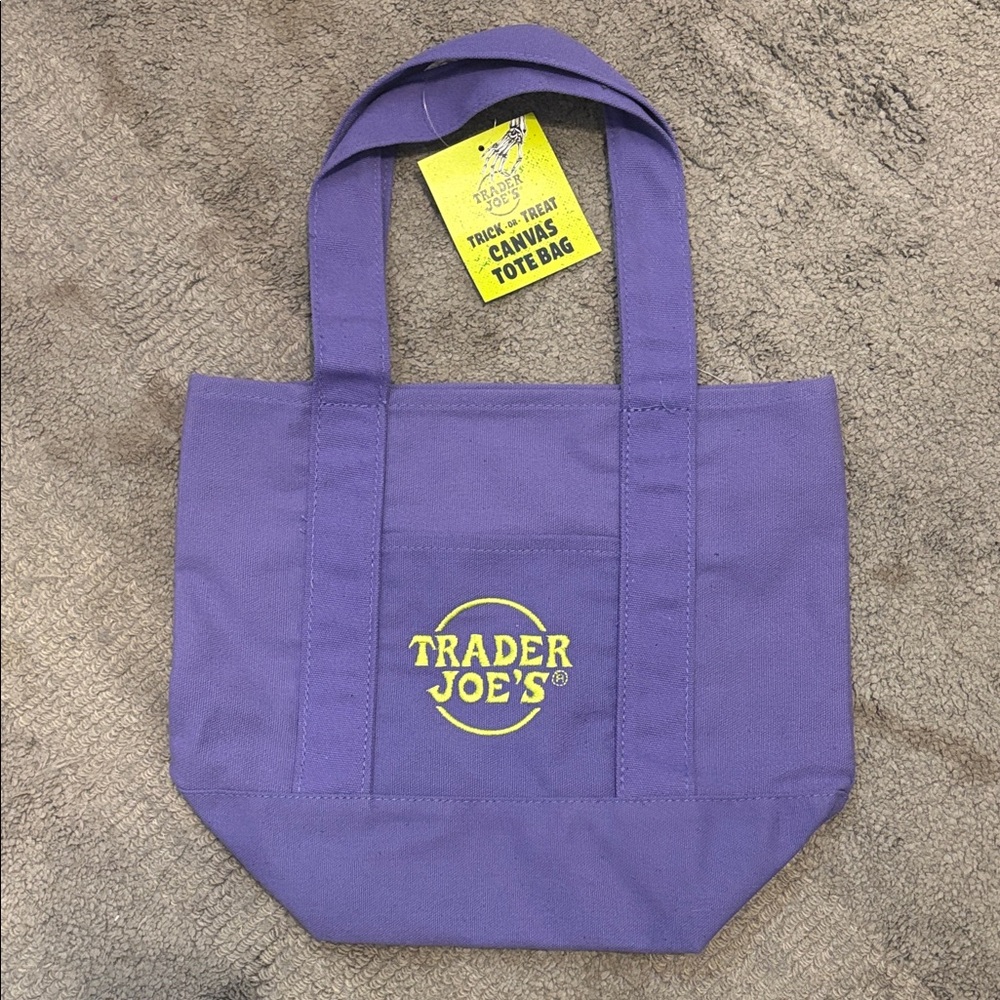 Trader Joe's Purple Canvas Tote Bag